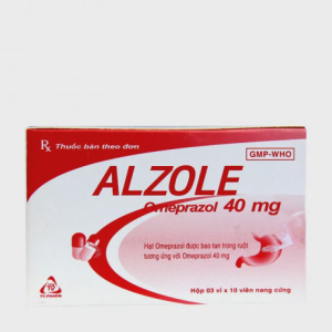 Viên nang Alzole 40mg điều trị loét dạ dày, tá tràng, viêm thực quản (3 vỉ x 10 viên)