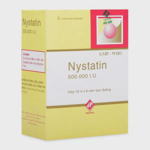 Viên nén bao đường Nystatin 500.000IU trị nấm Candida (10 vỉ x 8 viên)