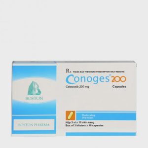 Viên nang Conoges 200mg Boston điều trị thoái hóa khớp, viêm khớp dạng thấp (3 vỉ x 10 viên)