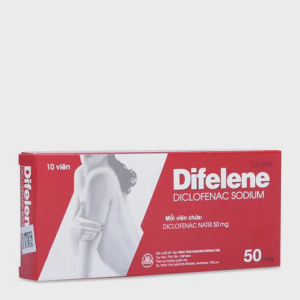 Viên nén Difelene 50mg điều trị viêm và các dạng thoái hoá khớp, thấp khớp (1 vỉ x 10 viên)