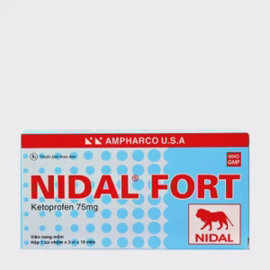 Viên nang Nidal Fort 75mg trị đau cơ xương khớp, viêm khớp, đau do chấn thương (3 vỉ x 10 viên)