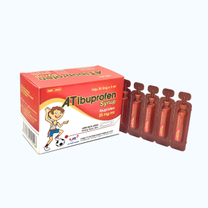 Hỗn dịch uống A.T Ibuprofen 100mg/5ml giảm đau, hạ sốt, chống viêm (30 ống x 5ml)
