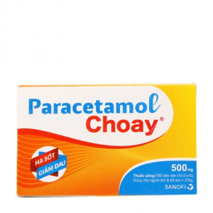 Viên nén Paracetamol Choay 500mg giảm đau từ nhẹ đến vừa và hạ sốt (10 vỉ x 10 viên)