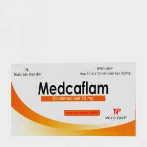 Viên nén Medcaflam 25mg trị viêm, đau khớp, đau do chấn thương, đau bụng kinh (10 vỉ x 10 viên)