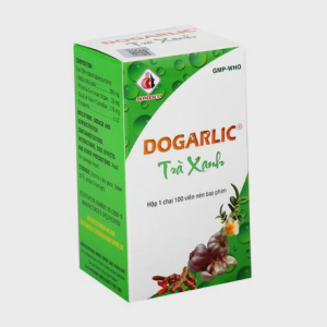 Viên nén Dogarlic Trà Xanh điều trị tăng lipid máu, phòng ngừa xơ vữa động mạch (chai 100 viên)
