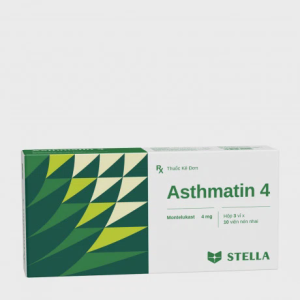 Viên nhai Asthmatin 4mg dự phòng và điều trị hen phế quản mạn tính, viêm mũi dị ứng (3 vỉ x 10 viên)