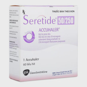 Bột hít Seretide Accuhaler 50/250mcg điều trị hen, bệnh phổi tắc nghẽn mãn tính (hộp 60 liều)