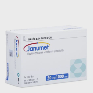Viên nén Janumet 50mg/1000mg điều trị đái tháo đường type 2 (4 vỉ x 7 viên)