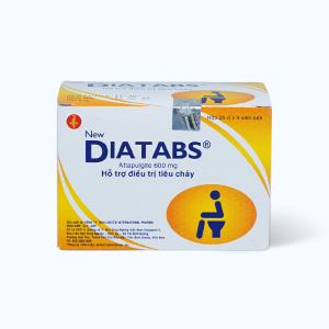 Viên nén Diatabs 600mg điều trị tiêu chảy, rối loạn tiêu hóa (25 vỉ x 4 viên)
