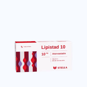 Viên nén Lipistad 10mg Stella điều trị tăng cholesterol máu, giảm mỡ máu (3 vỉ x 10 viên)