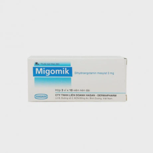 Viên nén Migomik 3mg điều trị triệu chứng đau nửa đầu, chóng mặt, mệt mỏi kéo dài (3 vỉ x 10 viên)