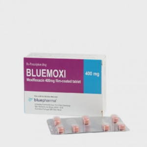 Viên nén Bluemoxi 400mg điều trị nhiễm khuẩn, Viêm phổi mắc phải trong cộng đồng (1 vỉ x 7 viên)