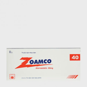 Viên nén Zoamco 40mg điều trị tăng cholesterol máu, giảm mỡ máu (2 vỉ x 15 viên)