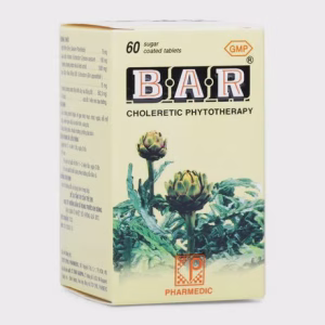 Viên nén bao đường BAR hỗ trợ các bệnh lý về gan, chống táo bón (chai 60 viên)