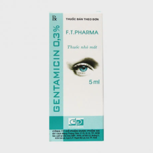 Thuốc nhỏ mắt Gentamicin 0,3% 3/2 trị viêm giác- kết mạc, loét giác mạc, viêm mí mắt (chai 5ml)