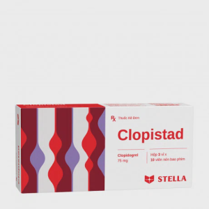 Viên nén Clopistad 75mg phòng ngừa thành lập cục máu đông, huyết khối (3 vỉ x 10 viên)