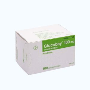 Viên nén Glucobay 100mg điều trị đái tháo đường không phụ thuộc insulin (type 2) (3 vỉ x 10 viên)