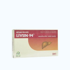 Viên nén Bổ gan tiêu độc Livsin-94 Hà Tây hạ men gan, tăng cường chức năng gan (5 vỉ x 20 viên)