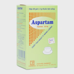 Thuốc bột Aspartam 35mg- Pharmedic tạo vị ngọt ít năng lượng cho người tiểu đường (hộp 50 gói)