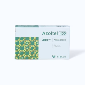Viên nhai Azoltel 400mg điều trị nhiễm giun, sán (1 vỉ x 1 viên)