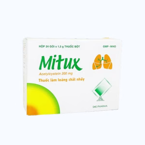 Thuốc bột Mitux 200mg điều trị đờm nhầy đường hô hấp (24 gói x 1.5g)