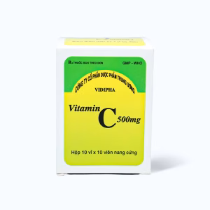 Viên nang Vitamin C 500mg Vidipha điều trị thiếu vitamin C (10 vỉ x 10 viên)