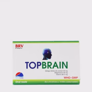 Viên nén Topbrain tăng cường tuần hoàn não, tăng cường trí nhớ, giảm stress (6 vỉ x 10 viên)