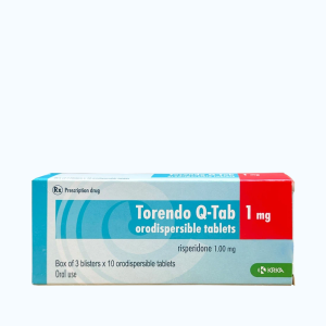 Torendo Q-Tab 1mg Krka điều trị trầm cảm, tâm thần phân liệt cấp và mãn tính (3 vỉ x 10 viên)