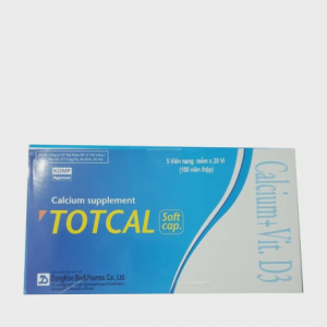 Viên nang Totcal Dongkoo Bio & Pharma bổ sung calci, D3, ngừa còi & loãng xương (20 vỉ x 5 viên)