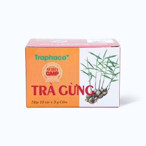 Cốm trà Trà gừng Traphaco điều trị đau bụng do lạnh, đầy trướng, không tiêu (10 túi x 3g)