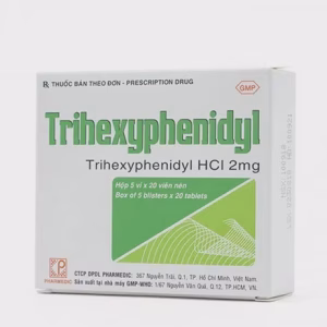 Viên nén Trihexyphenidyl 2mg điều trị phụ trợ hội chứng Parkinson (5 vỉ x 20 viên)