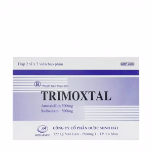 Viên nén Trimoxtal 500mg/500mg điều trị nhiễm khuẩn (2 vỉ x 7 viên)