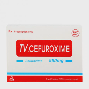 Viên nén TV-Cefuroxime 500mg kháng sinh điều trị nhiễm khuẩn (3 vỉ x 10 viên)