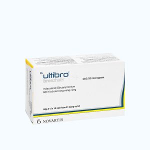 Bột hít Ultibro Breezhaler 110/50mcg trị bệnh phổi tắc nghẽn mạn tính (3 vỉ x 10 viên kèm dụng cụ)