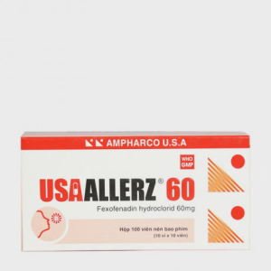 Viên nén bao phim USAAllerz 60mg điều trị viêm mũi dị ứng, mày đay (10 vỉ x 10 viên)