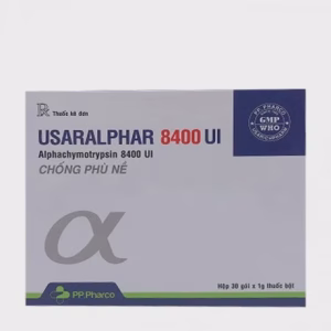 Thuốc bột Usaralphar 8400UI PP.Pharco điều trị phù nề sau chấn thương, phẫu thuật, bỏng (hộp 30 gói)