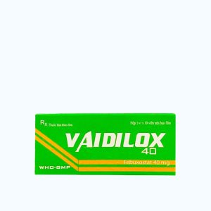 Viên nén Vaidilox 40mg trị tăng acid uric mạn tính (3 vỉ x 10 viên)