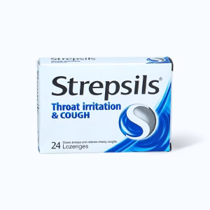 Strepsils Throat Irritation & Cough – Viên ngậm giảm đau họng, ho (Hộp 2 vỉ x 12 viên)