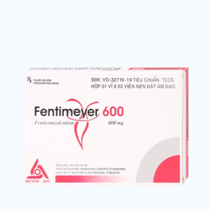 Viên đặt âm đạo Fentimeyer 600 Meyer-BPC điều trị bệnh nấm Candida sinh dục (1 vỉ x 3 viên)