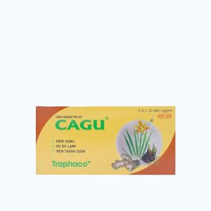 Viên ngậm Cagu điều trị viêm họng, ho do lạnh, viêm thanh quản (2 vỉ x 10 viên)