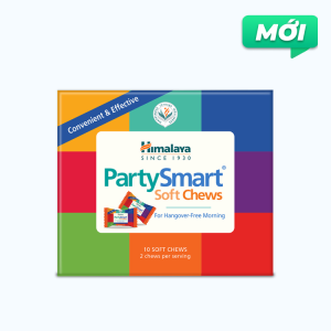 Viên nhai HIMALAYA Party Smart hỗ trợ cải thiện đau đầu, buồn nôn do uống rượu bia (Hộp 10 viên)