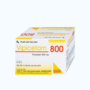 Viên nén VIPICETAM 800mg các bệnh tổn thương não, chóng mặt (10 vỉ x 10 viên)