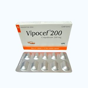 Viên nén Vipocef 200mg kháng sinh điều trị nhiễm khuẩn (1 vỉ x 10 viên)