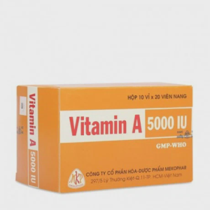 Viên nang Vitamin A 5000IU phòng và điều trị tình trạng thiếu vitamin A (10 vỉ x 10 viên)
