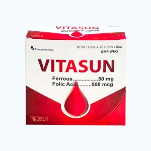 Dung dịch uống VITASUN 50MG /500mcg bổ sung sắt, bổ máu (hộp 20 ống)