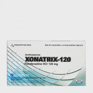 Viên nén Xonatrix 120mg trị viêm mũi dị ứng, mày đay (3 vỉ x 10 viên)