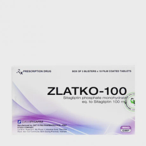 Viên nén Zlatko 100mg điều trị đái tháo đường type 2 (3 vỉ x 10 viên)