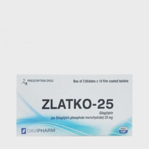 Viên nén bao phim Zlatko 25mg điều trị bệnh đái tháo đường type 2 (3 vỉ x 10 viên)